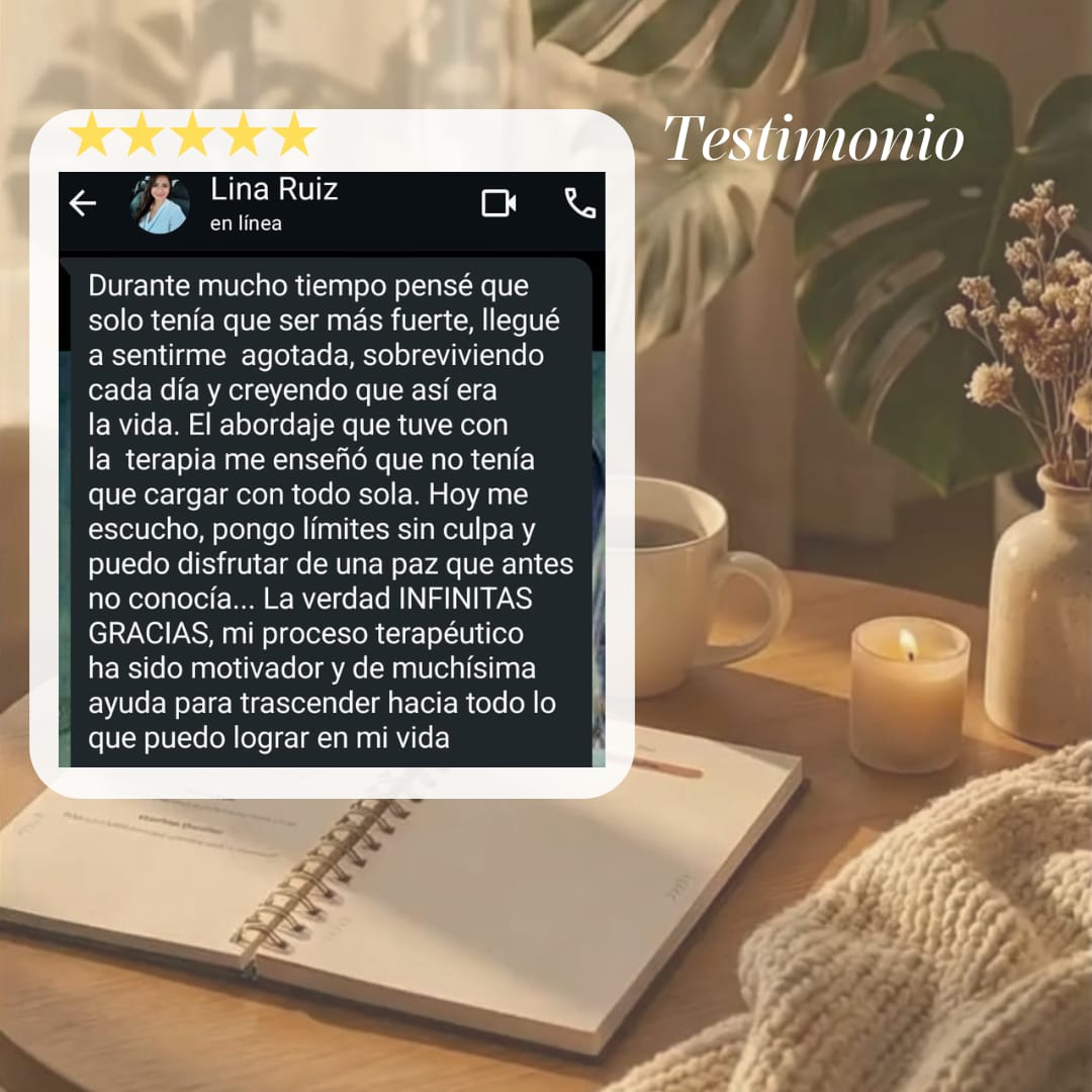 Testimonio 5 de una paciente sobre el acompañamiento psicoterapéutico de Leidy Rivillas