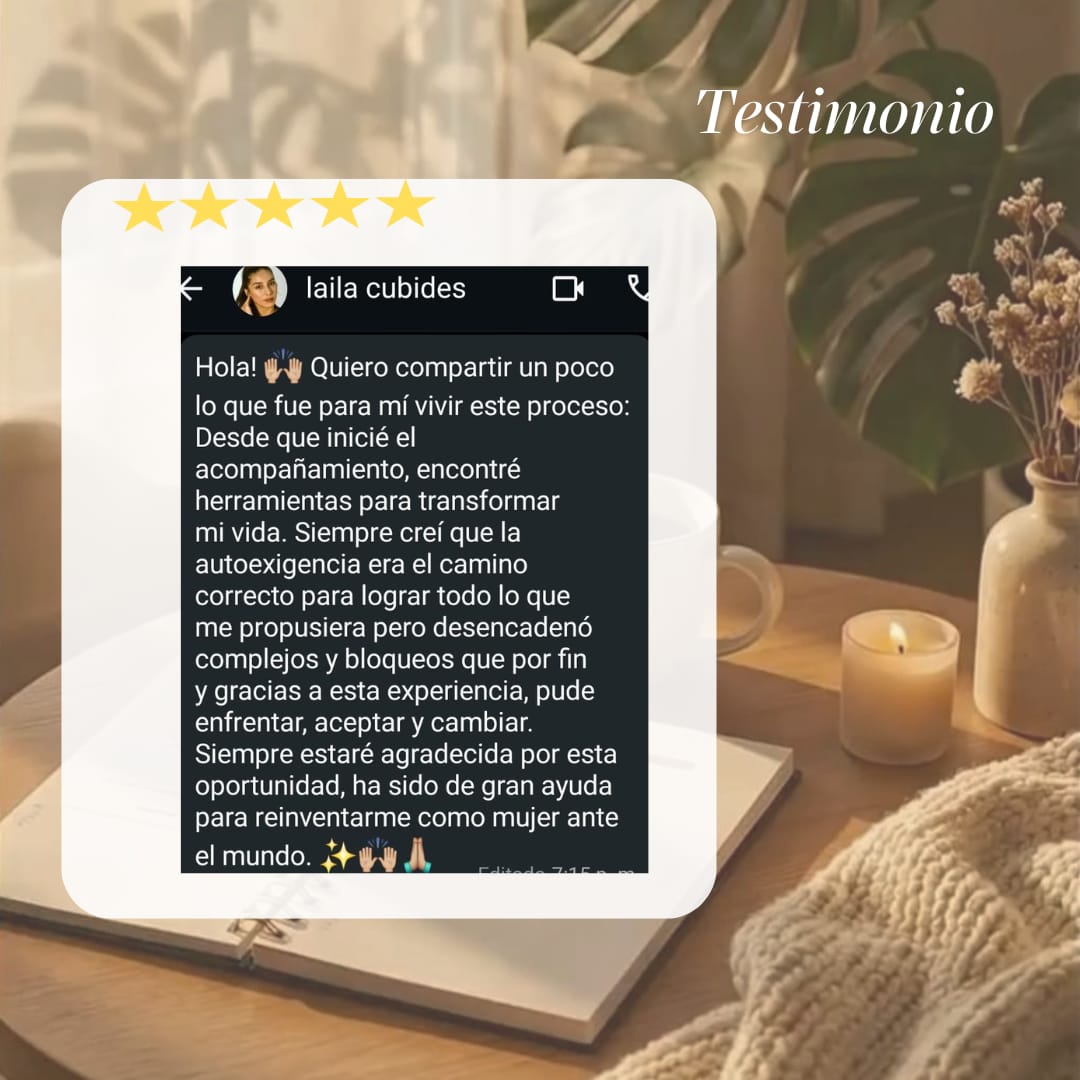 Testimonio 1 de una paciente sobre el acompañamiento psicoterapéutico de Leidy Rivillas